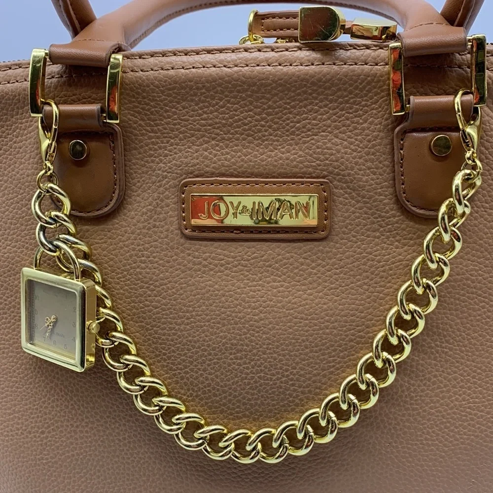 Joy & Iman Tan Leather  Satchel , A Y2K Treasure